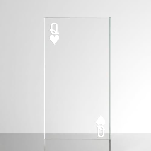 Image of Sticker for Glass & Mirrors| Minimal Vinyl Decal for Bedroom Bathroom & Cafe | Self-Adhesive Waterproof Quote Aesthetic Mirror Sticker | No Mirror Included (Queen of Hearts, Large, Matt White)