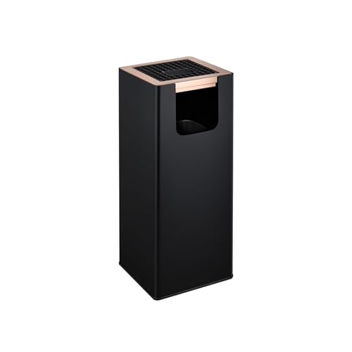 Cendrier Vertical Sur Pied En Fer, Poubelle D'extérieur Amovible, For Centres Commerciaux/hôtels/clubs, Capacité 30 L(Black)