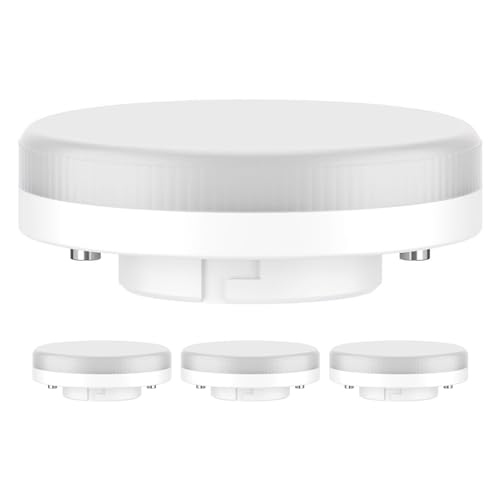 ledscom.de 4 Pieces GX53 LED Bulb, Warm White (2700 K), 6.2 W, 509lm, 97°, matt, 509lm (6.2w) / Light Colour: Warm White
