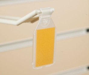 Pos Display Shop Swing Tag Euro Hook EPOS Price Ticket Holders - Clear Plastic (200, 25mm Wide x 38mm High) โ image 1