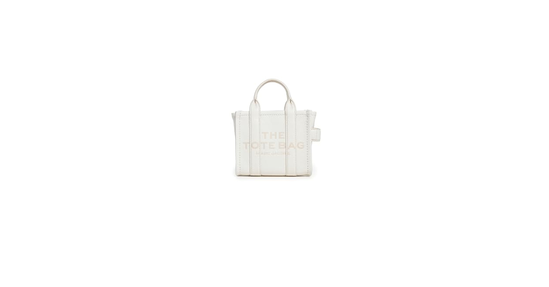 MARC JACOBS THE TOTE BAG ホワイト Marc Jacobs The Leather Medium Tote Bag - Cotton/Silver
