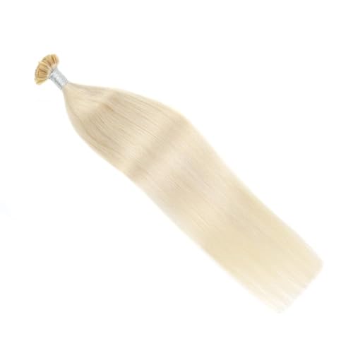 Extensions de cheveux Naturel kératine 50cm Remy Cheveux Humain Pre Bonded U Tip Hair Extensions (50g #60 Blond Platine) – vue 5