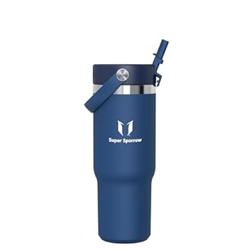 Sparrow Borraccia Termica 900ml - Twistpath Borracce con Tappo Flex con Cannuccia - Senza BPA & Perdite Bottiglia Acqua - Inox Borracce Termiche Per Portabevande - Ideale Per Casa, Ufficio O Auto