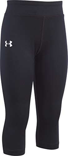 Under Armour girls Core Active Capri athletic leggings, Dark Balck, 6 US