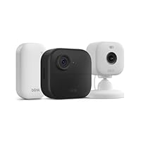 Blink Outdoor 4 + Mini 2 – Wireless smart security camera, two-year battery life, 1080p HD day and infrared night live view. Sync Module Core included – 1 camera system + Mini 2 (White)