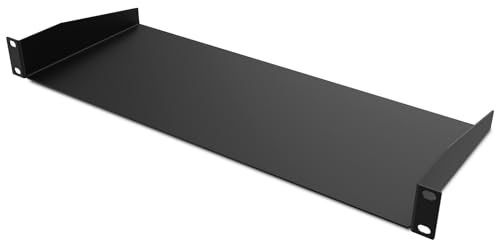 Audibax Pro 1U hyllhylla – 1U 19 tums hyllhylla – 150 mm botten rack – fast serverrackshylla – tillverkad av stål – kapacitet 15 kg