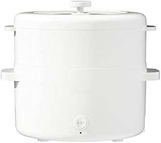 iCoKg Electric Hot Pot, Portable Electric Skillet 2L Multi Cooker 220V Home Electric Cooking Machine Single/Double Layer Hot Pot Dormitory Multifunction Non-Stick Pan,B