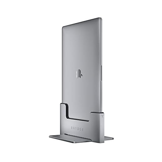 Station d’Accueil Verticale Brydge | Compatible avec MacBook Pro 15 Pouces (2019-2016) avec Touch Bar | 2 Ports Thunderbolt ™ 3 | (Gris sidéral)