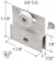 3/4" Flat Edge Nylon B.B. Chrome Framelss Sliding Shower Door Roller Assembly - Package