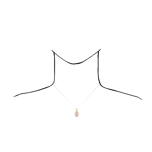 14K Yellow White Rose Gold 4Ct Created Diamond Hamsa Evil Eye Pendant 1.1?, Rose Gold #TOP1