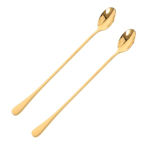 COLLBATH Lot De 2 Cuillères À Cocktail En Acier Inoxydable Accessoires De Bar Agitateurs À Cocktail Cuillère À Long Manche À Café De Bar À
