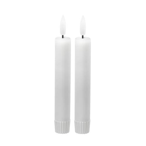 LED Kerzen für Pyramide 19 LED Universum - 2er Set LED Echtwachs Stabkerzen weiß 15cm warmweiß...
