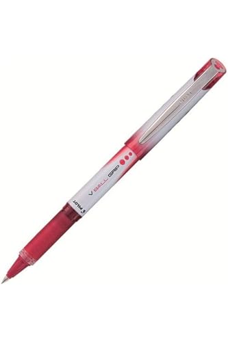 Image of Pilot V Ball Grip Rollerball Pen, 0.5mm Fine Tip ball with Red Ink and 0.3mm line width, (EACH)