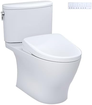 TOTO® WASHLET®+ Nexus® Two-Piece Elongated 1.28 GPF Toilet with Auto Flush S7A Contemporary Bidet Seat, Cotton White - MW4424736CEFGA#01