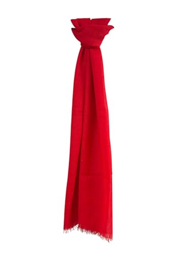 Lightweight Merino Spring Scarf for Women – Soft Breathable Wrap Shawl 70x180 cm – Red Fashion Accessory for Cool Evenings & Travel4