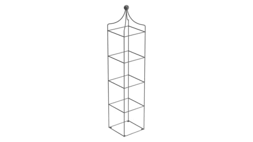 ELEO Rankobelisk Catania groß anthrazit schwarz - 160x34 cm Rankhilfe eckig aus Metall für den Garten wetterfest pulverbeschichtet - Pflanzenstütze dekorativ und praktisch für Pflanzen draußen