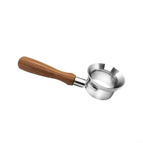 EffiFish Portafiltro de café sin fondo, soporte para filtro de espresso con mango de madera arenada para máquinas de café Breville 870 878 Series