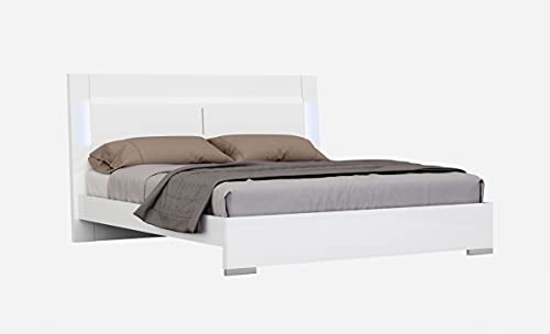 J&M Furniture 17485-K Oslo King Size Bed, White