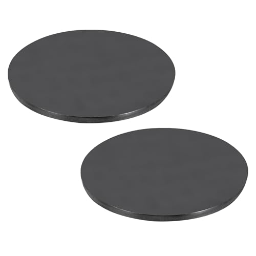 MECCANIXITY 2 Pcs 4" x 3/16" (5 mm) Hot Rolled Steel Plate, A36 Circle Weldable Steel Round Sheet Round Metal Base Plate for Structural Support Construction Industrial DIY Projects, Black