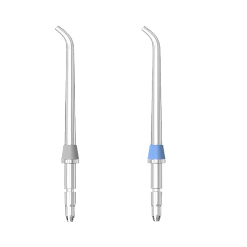2 Pcs Water Flosser Replacement Tips RUIFUNETEK Replacement Classic Jet Tip Compatible with WaterPik Flosser WP-100 WP-250 WP-450 WP-560 WP-660 WP-811 WP-861W WP-900 WP-940 WP-950 (Blue and Grey)