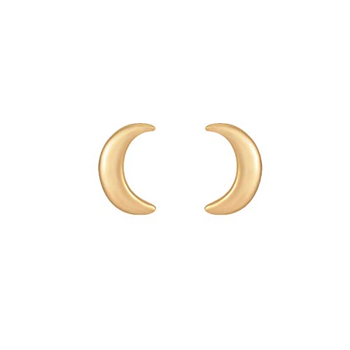 MYEARS Women Crescent Moon Earrings Gold Stud 14K Gold Plated Small Simple Hypoallergenic Everyday Jewelry