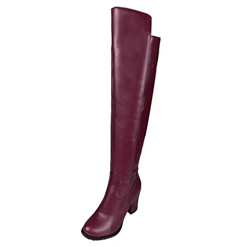 Fashion Women Over The Knee Boots Block Heel Side Zipper