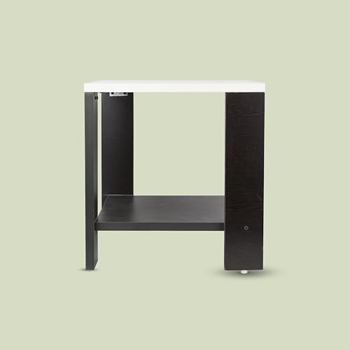 Image of SBF Furniture Small Wooden Side Table with Storage Shelf - 40x40 cm End Table Nightstand - Bedside Table for Bedroom, Living Room, Office - Modern, Durable, Easy-to-Clean Furniture