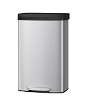 Garvee Cubo de basura de acero inoxidable de 80 l con tapa, tapa de plástico suave