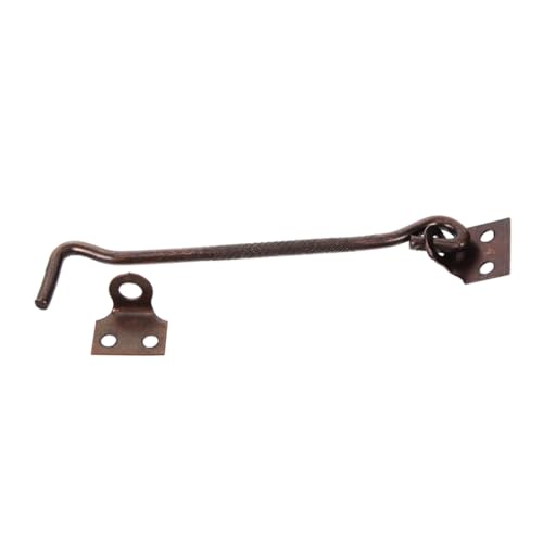 Happyyami 1 Set Window Hook Door Hook Latch Doors Barn Door Hook and Eye Latch Hook Eye Latch Mount Latches Key Cabin Latch Duty Privacy Latch Hook Heavy Indoor Style Garage Hooks Iron Brown