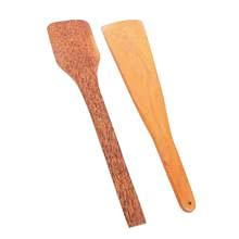 looms & weaves - Combo Pack of Coconut Shell & Neem Wood Sptulas (2 Nos)