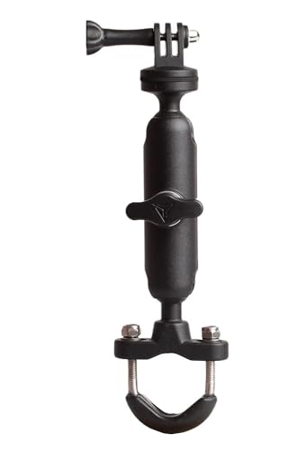 Image of Action Camera Mount Handlebar for Bike Aluminium Alloy Holder with Two 360 Rotational and Adjustable, Compatible with Go Pro & All Action Cameras, for Bike, Motorcycle, and Bicycle
