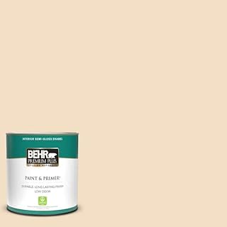 BEHR Premium Plus 1 qt. Navajo White Semigloss Enamel Interior Paint