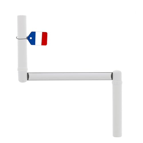 Poignée F301A de manivelle blanche 12 mm pour volet roulant - Poignée robuste avec goupille incluse - Compatible volet manuel et motorisé – tige ronde et creuse – Structure en acier laqué durable
