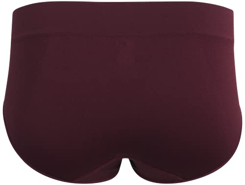 Reebok Womens Underwear, Seamless Hipster Briefs Underpants, 5 In 1 Pack, White Stripe/Pink/Black, Large #TOP5