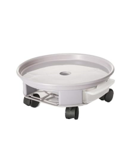 OUYUE Carrito Móvil para Macetas Carro For Plantas con Contenedor De Agua, Bandeja For Plantas For Interior Y Exterior para Jardín Patio Sala De Estar(White,27cm)