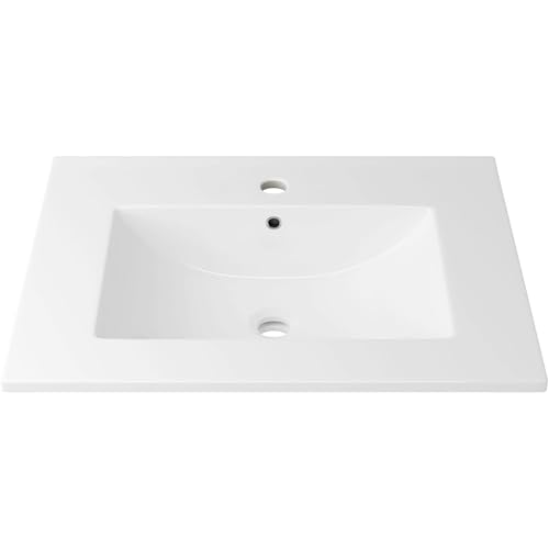 Eridanus 24'x18¼' Bathroom Sink, Ceramic Bathroom Vanity Sink Top with Overflow, Drop in Bathroom...