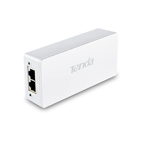 Tenda Injecteur PoE Gigabit IEEE 802.3af/at, PoE Injecter Gigabit 30W, Alimentation PoE 10/100/1000 Mbps, Plug and Play, Distance Jusqu'à 100m, Réseau Extensible sans...