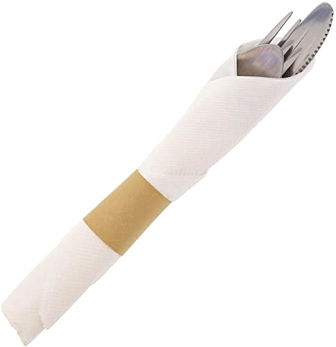 Royal Kitchen Paper Napkin Rings, Self-Adhesive Napkin Bands, Bulk Pack Of 500, Natural Kraft #TOP1