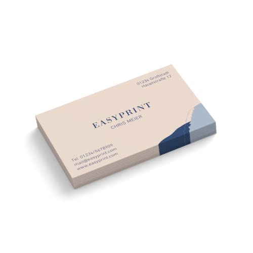 Visitenkarten | 350 g Qualitätsdruck | 1-seitig | Text + Farbe sofort anpassen | 85 x 55 mm | sofort gestalten | Design Mountain | hochwertig (Blau, 50 Stück)