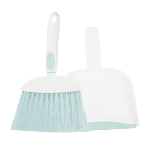 HOLIDYOYO Set Mini Broom Dustpan Hand Broom Small Broom and Dustpan Mini Cleaning Broom Small Table Broom Tabletop Broom Keyboard Broom Brush Brooms Children Cleaning Supplies Green Plastic