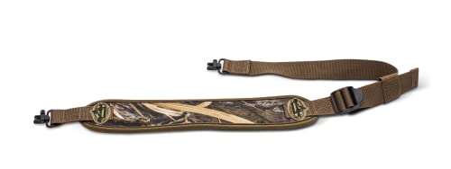 Rig'Em Right Waterfowl Grip-Flex Non-Slip Neoprene Bird Hunting Gun Sling with Universal Metal Gun Clips (Mossy Oak)
