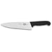 Victorinox Fibrox, Coltello da Chef, Coltello Universale Largo per Carne, Pesce, Frutta ed Erbe, 20 cm, Lama Dritta, Affilato, Acciaio Inossidabile, Nero