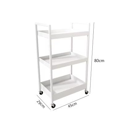 Rolling Cart with 3-Tier Storage Design Shelves, Tool Organizer on Wheels for Living Room, Beauty Shop, and Salon
