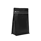 50 count 1lb, 16oz Stand Up Coffee Bag, Flat Bottom Food Pouch with Air Release Valve and Reusable Side Zipper, 8 Sides Food Bags 10.43