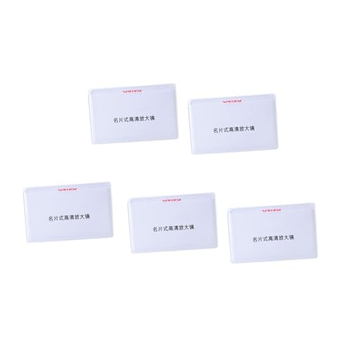 Paquete de 5 lupas portátiles para tarjetas de crédito 3X con escala para exteriores, lente de lectura de cristal