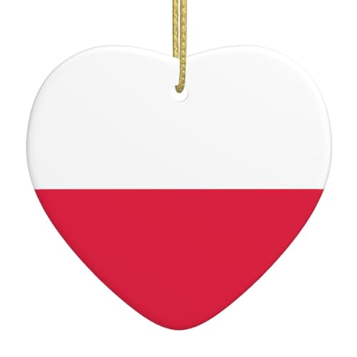 Keramik Hängende Ornament - Polnische Flagge Druck Weihnachtsbaum...