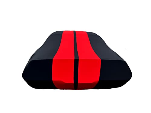 Image of 1967-1981 Camaro Indoor Car Cover Ultraguard Sport Series Stretch Satin - The Ultimate Custom Fit for Classic Chevrolet Camaro (Black with Red Stripes)