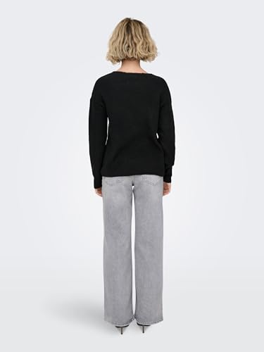ONLY Damen ONLCAMILLA V-Neck L/S Pullover KNT 15204588, Schwarz,M – Ansicht 5