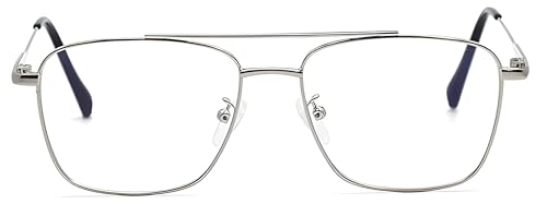 Image of Roshfort Eyewear Zero Power Blue Cut & Antiglare Computer Square Eyeglasses | Men & Women | Medium - Pack Of 1