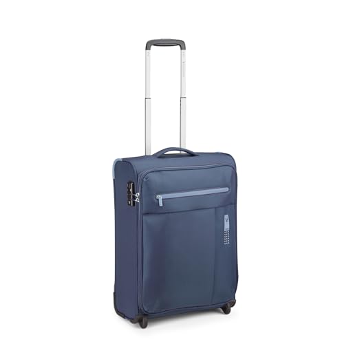 RONCATO Neon Lite Valise à roulettes souple à 2 roues avec TSA, bleu marine, 55.0 x 40.0 x 20.0 cm, Bagage à main